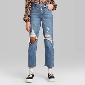 Women’s High-Rise Straight Ankle Jeans Light Wash